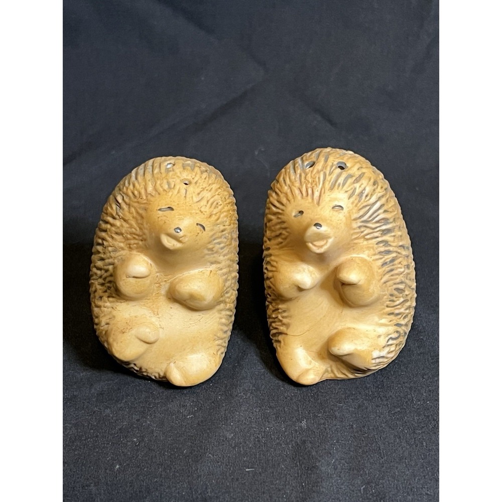 Vintage Brown Hedgehog Salt and Pepper Shakers